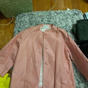 Isaac Mizrahi red and white striped coat